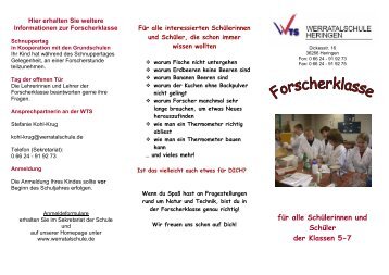 Flyer. - Werratalschule in Heringen