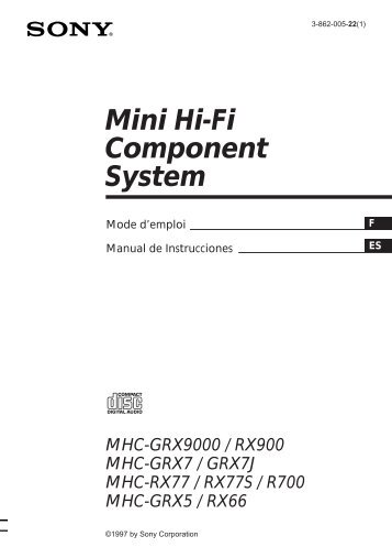 Sony MHC-GRX7J - MHC-GRX7J Consignes dâutilisation FranÃ§ais