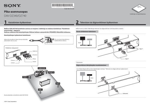 Sony DAV-DZ340 - DAV-DZ340 Guide de mise en route Finlandais