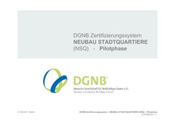 DGNB Zertifizierungssystem NEUBAU STADTQUARTIERE (NSQ ...