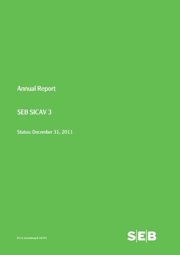 Annual Report SEB SICAV 3 - SEB Asset Management