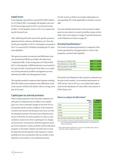 annual report 31 Mar 2007 - SEB Asset Management