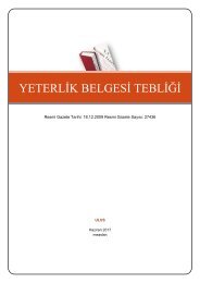 YETERLİK BELGESİ TEBLİĞİ dosya