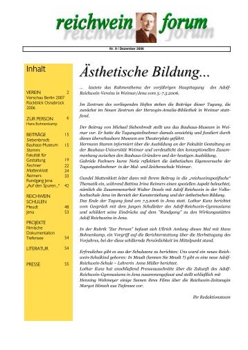 Ästhetische Bildung... - Adolf-Reichwein-Verein