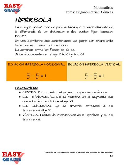 EASY GRADES TRIGO Y CONICAS