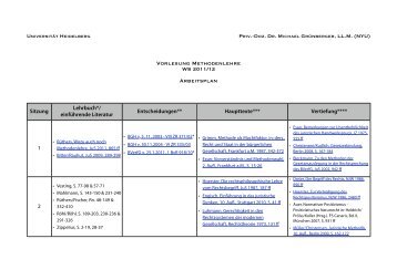 Arbeitsplan Methodenlehre - Universität zu Köln