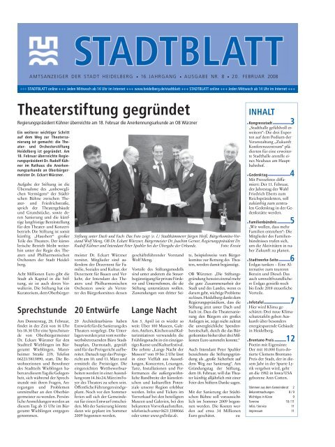 Theaterstiftung gegründet - Stadt Heidelberg