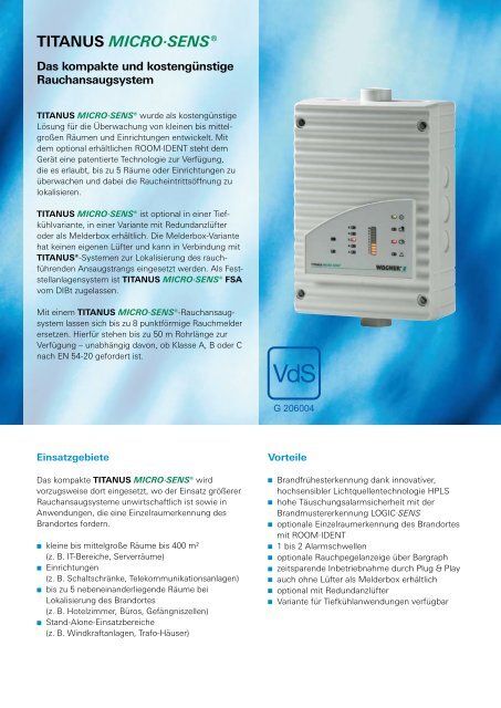 TITANUS MICRO·SENS® Produktinformation - Wagner Alarm