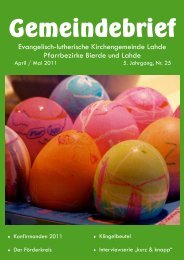 Gemeindebrief - Ev.-luth. Kirchengemeinde Lahde