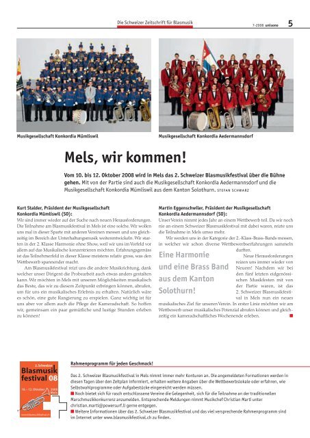 unisono - Schweizer Blasmusikverband