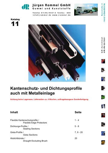 Kantenschutz- und Dichtungsprofile - Jürgen Rommel GmbH