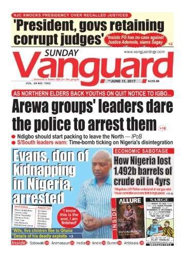 11062017 - Arewa group's leaders dare the police to arrest them