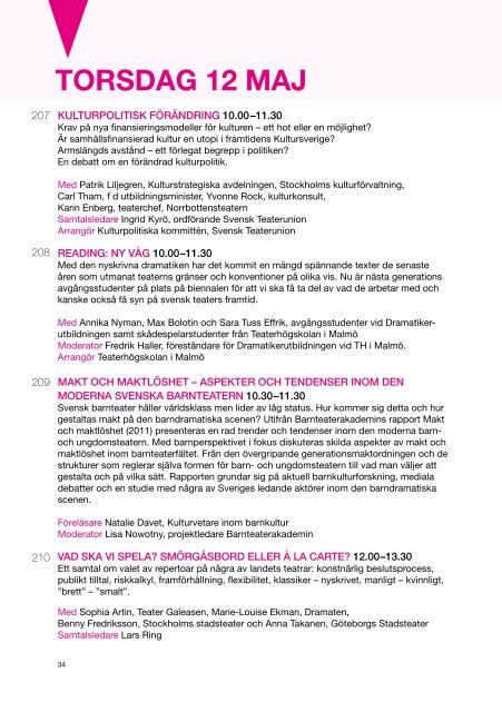 Program underTeaterbiennalen 2011 - Ljusdals kommun