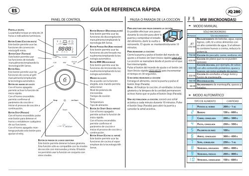 KitchenAid JQ 280 WH - JQ 280 WH ES (858728099290) Guide de consultation rapide