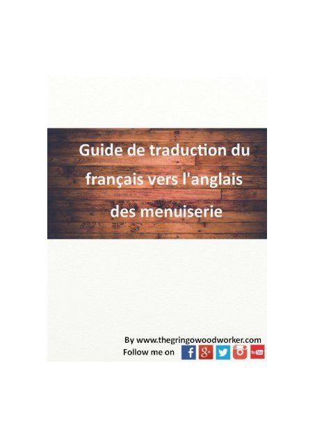 Guide de traduction du français vers l'anglais des menuisiers