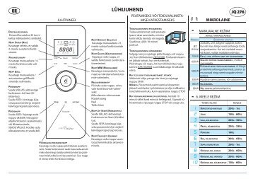 KitchenAid JQ 276 WH - JQ 276 WH ET (858727699290) Scheda programmi