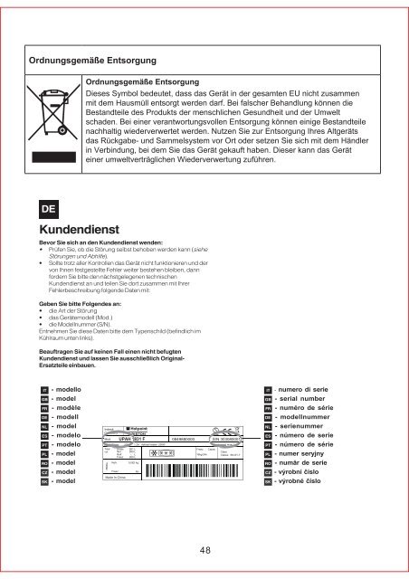 KitchenAid UAAA 13 F HH P - UAAA 13 F HH P PL (F084991) Mode d'emploi