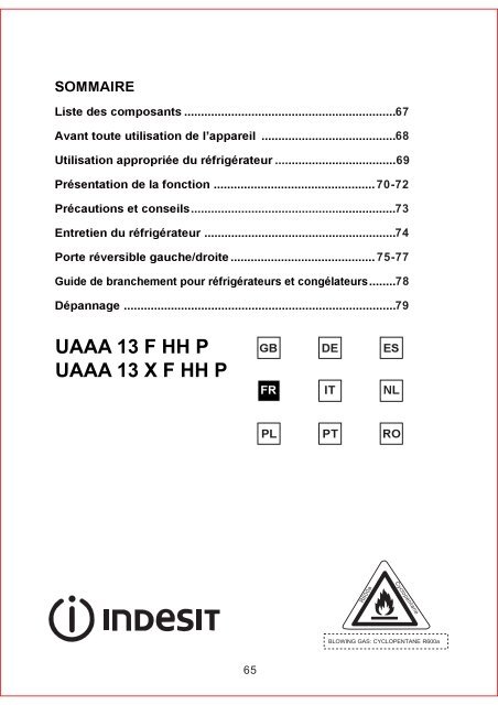 KitchenAid UAAA 13 F HH P - UAAA 13 F HH P PL (F084991) Mode d'emploi