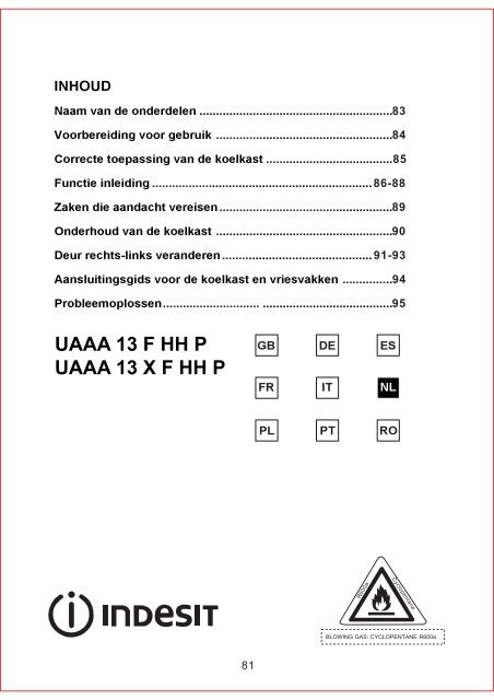 KitchenAid UAAA 13 F HH P - UAAA 13 F HH P PL (F084991) Mode d'emploi