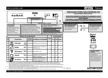 KitchenAid C 1011 IS - C 1011 IS FR (851000529320) Scheda programmi