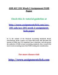 ASH ACC 201 Week 2 Assignment FASB Paper