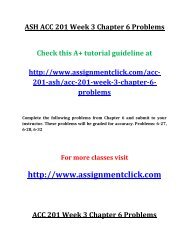 ASH ACC 201 Week 3 Chapter 6 Problems