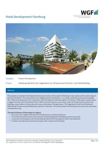 Hotel development Hamburg - WGF AG