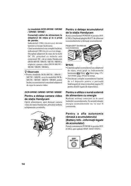 Sony DCR-SR45E - DCR-SR45E Mode d'emploi Roumain