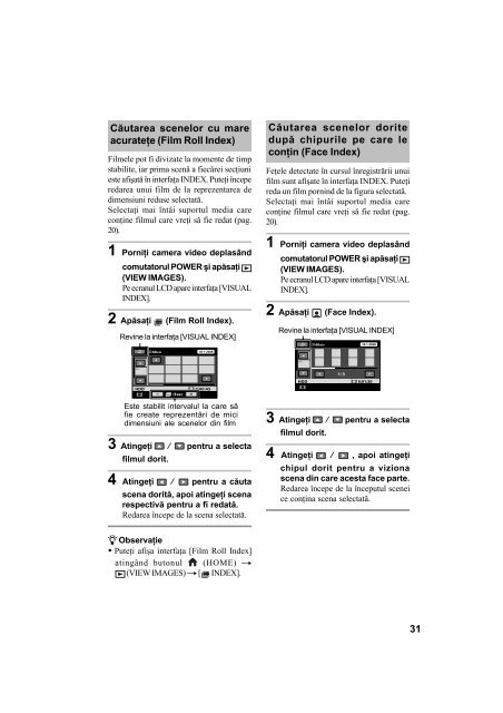 Sony DCR-SR45E - DCR-SR45E Mode d'emploi Roumain