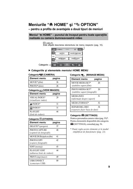 Sony DCR-SR45E - DCR-SR45E Mode d'emploi Roumain