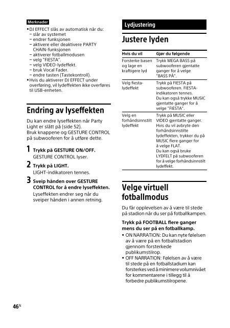 Sony MHC-GT4D - MHC-GT4D Consignes d&rsquo;utilisation Norv&eacute;gien