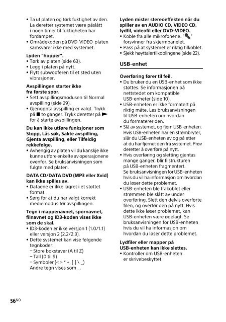 Sony MHC-GT4D - MHC-GT4D Consignes d&rsquo;utilisation Norv&eacute;gien