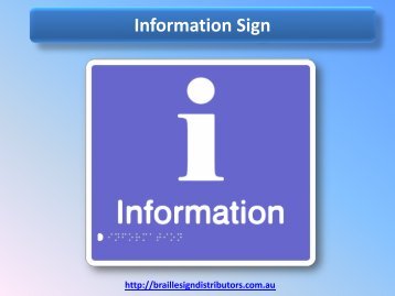 Information Sign - Braille Sign Distributors