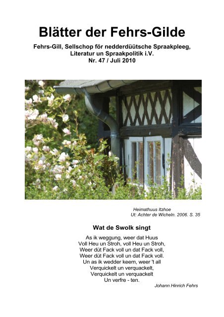 Ausgabe 47 / Juli 2010 / pdf - bei der Fehrs-Gilde Verein zur ...