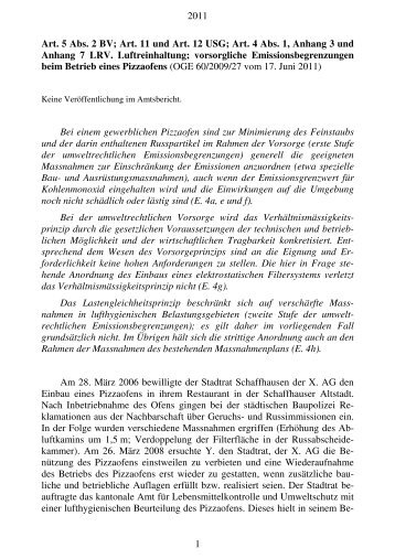 Art. 5 Abs. 2 BV - im Obergericht - Kanton Schaffhausen