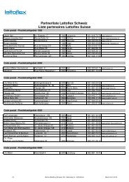 Partnerliste Lattoflex Schweiz Liste partenaires Lattoflex Suisse