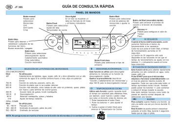 KitchenAid JT 355 alu - JT 355 alu ES (858735599640) Scheda programmi