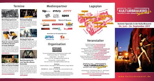 Summer Specials i. d. Kulturbrauerei_Programmheft