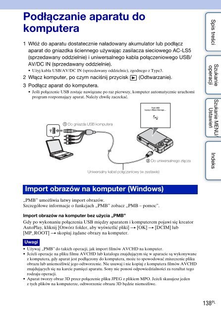 Sony DSC-WX5 - DSC-WX5 Consignes d&rsquo;utilisation Polonais