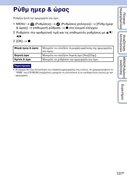 Sony DSC-WX5 - DSC-WX5 Consignes d&rsquo;utilisation Grec