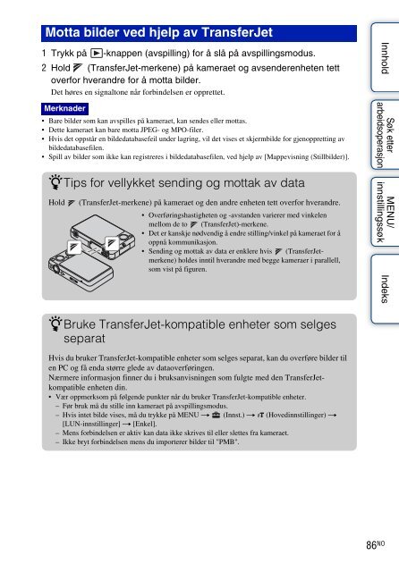 Sony DSC-WX5 - DSC-WX5 Consignes d&rsquo;utilisation Norv&eacute;gien