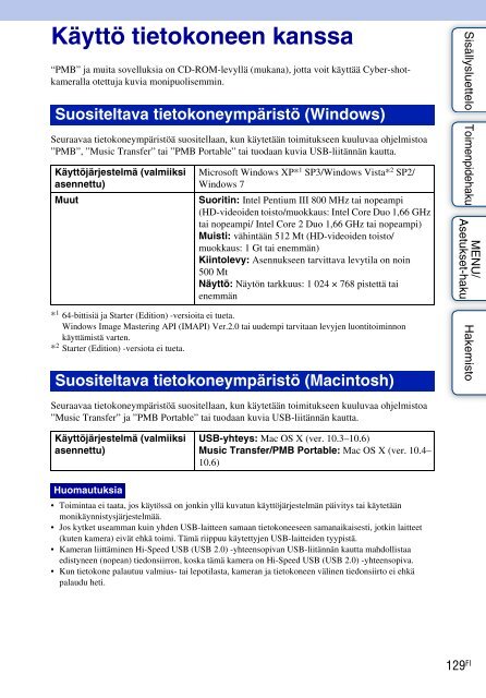 Sony DSC-WX5 - DSC-WX5 Consignes d&rsquo;utilisation Finlandais