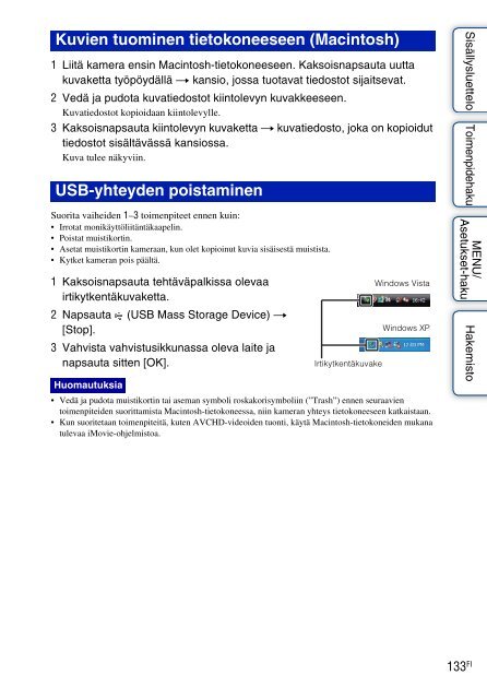 Sony DSC-WX5 - DSC-WX5 Consignes d&rsquo;utilisation Finlandais