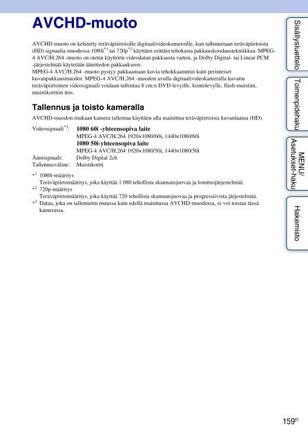 Sony DSC-WX5 - DSC-WX5 Consignes d&rsquo;utilisation Finlandais