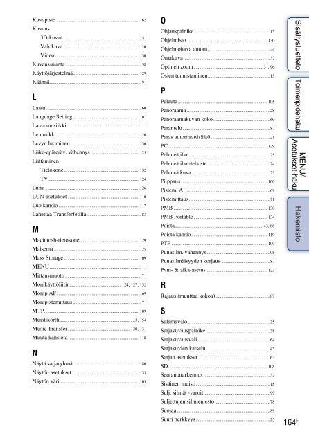 Sony DSC-WX5 - DSC-WX5 Consignes d&rsquo;utilisation Finlandais