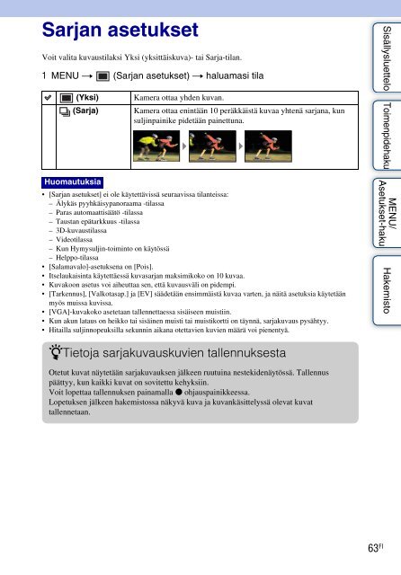 Sony DSC-WX5 - DSC-WX5 Consignes d&rsquo;utilisation Finlandais