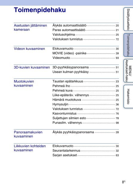 Sony DSC-WX5 - DSC-WX5 Consignes d&rsquo;utilisation Finlandais