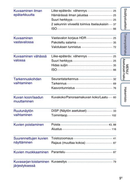 Sony DSC-WX5 - DSC-WX5 Consignes d&rsquo;utilisation Finlandais