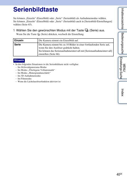 Sony DSC-WX5 - DSC-WX5 Consignes d&rsquo;utilisation Allemand