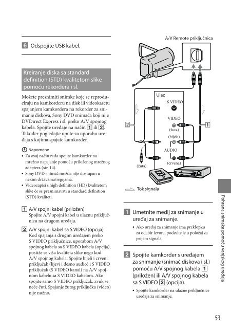 Sony HDR-XR550E - HDR-XR550E Mode d'emploi Croate